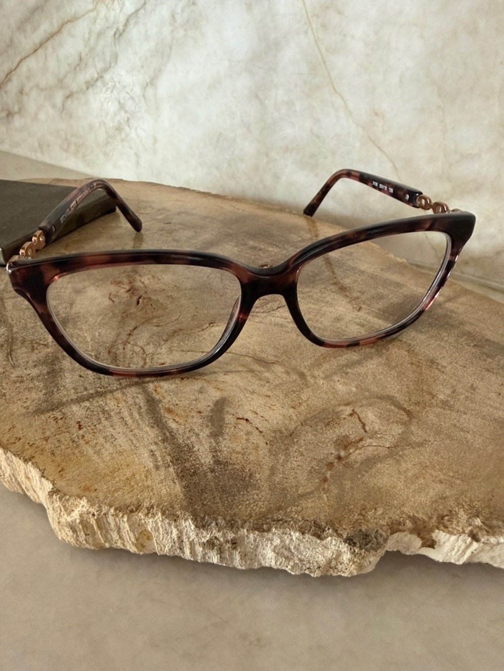Michael Kors Brown Tortoiseshell Chain-Arm Sunglasses